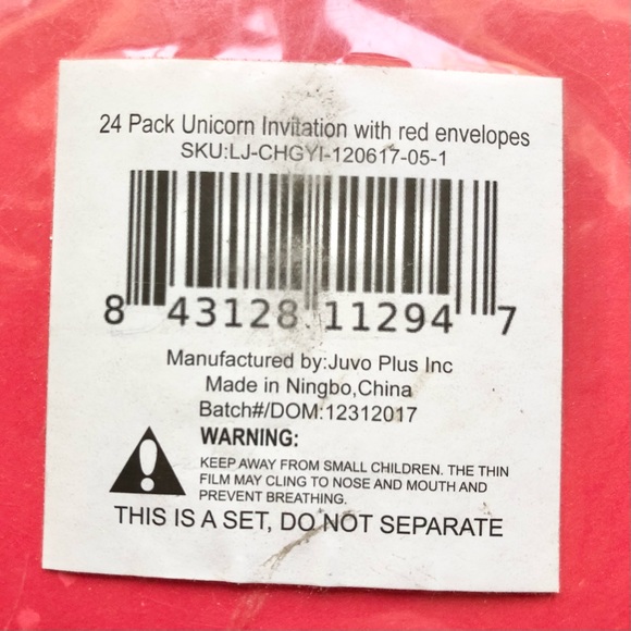 24 Pack Unicorn Invitation Red Envelopes - Picture 5 of 9